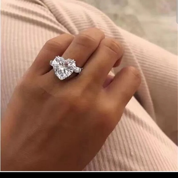 ❤️NEW HEART SHAPE RING 925 STERLING SILVER ❤ - Picture 6 of 7